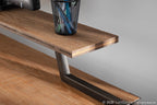 Gia Counter Table - Antique Metal, Brown Bamboo