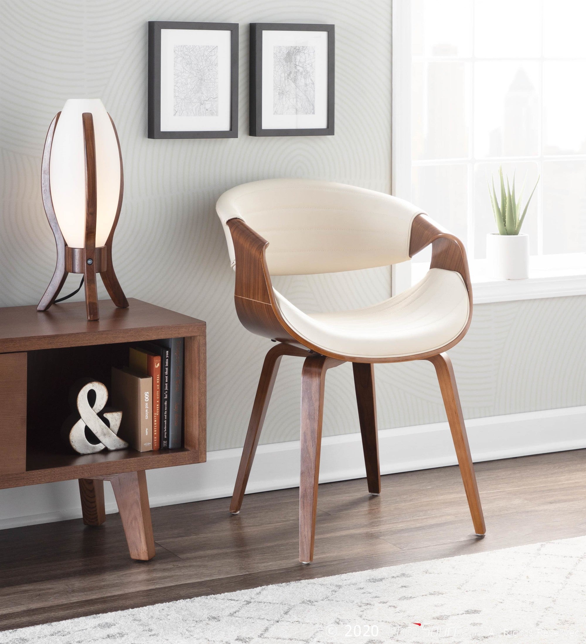 Symphony Chair - Walnut Wood, Cream PU