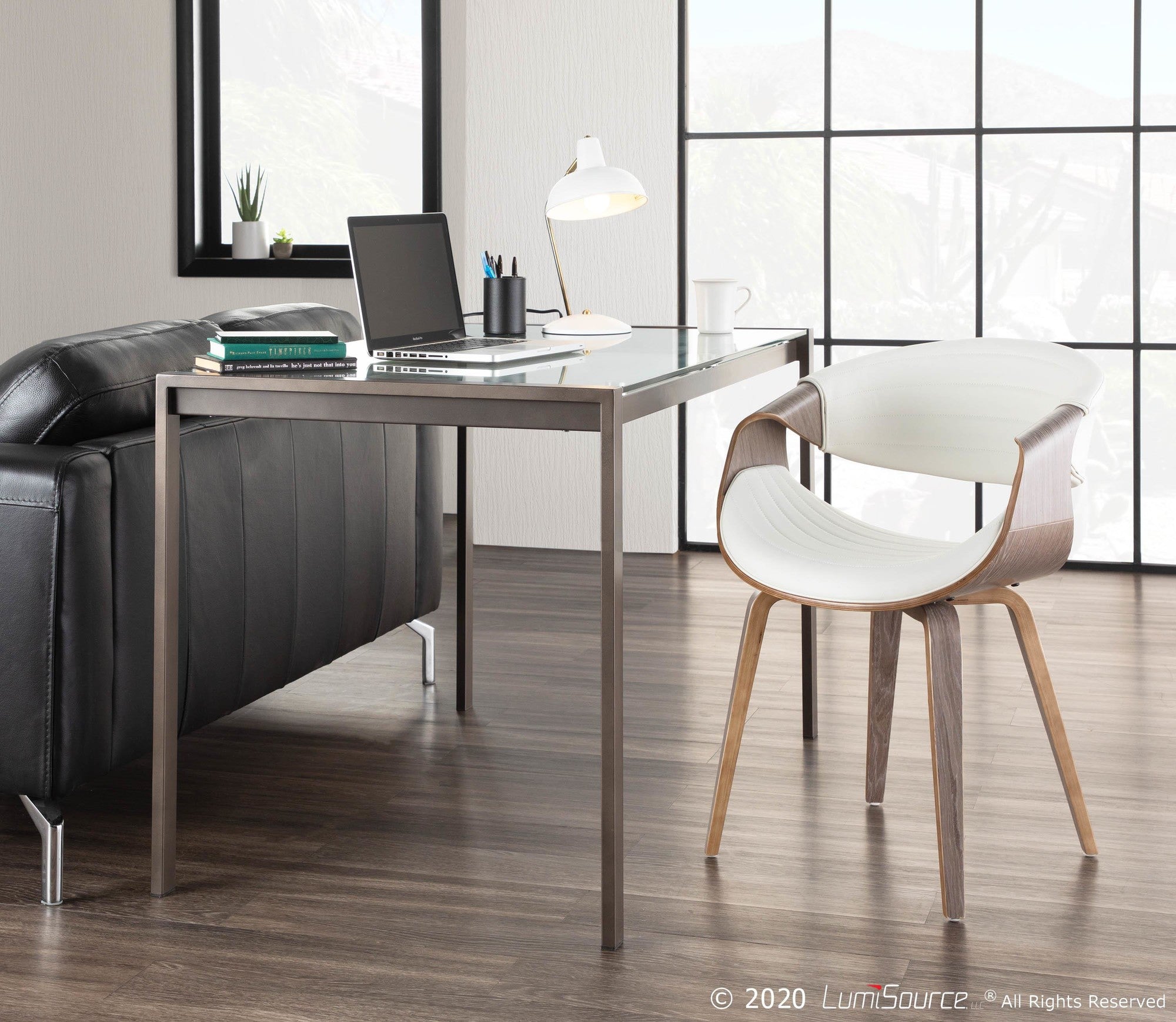 Symphony Chair - Light Grey Wood, White PU