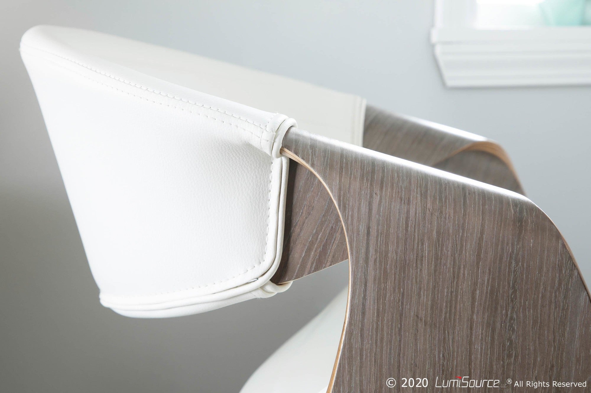 Symphony Chair - Light Grey Wood, White PU