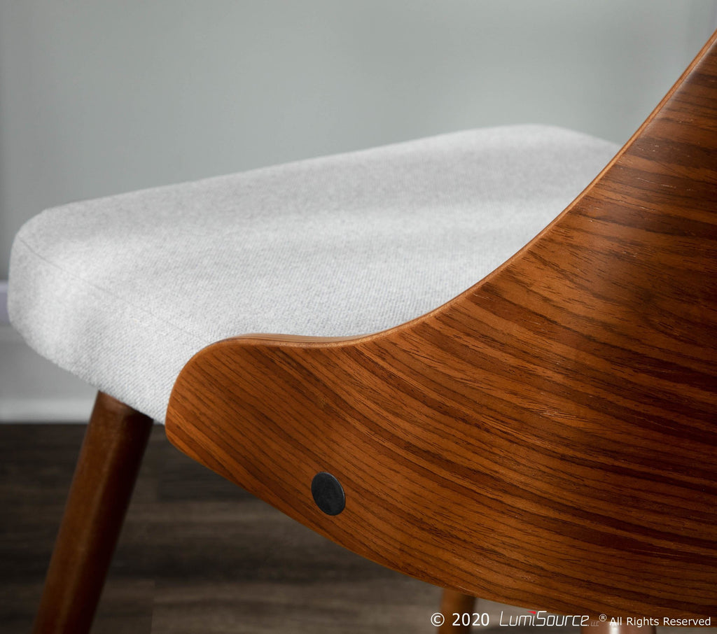 Anabelle Chair - Set of 2 - Walnut Wood, Grey Fabric