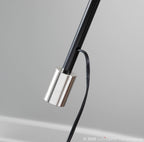 Robyn Floor Lamp - Walnut Wood, Black Metal, Black Linen