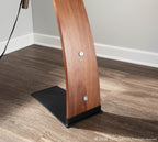 Robyn Floor Lamp - Walnut Wood, Black Metal, Black Linen