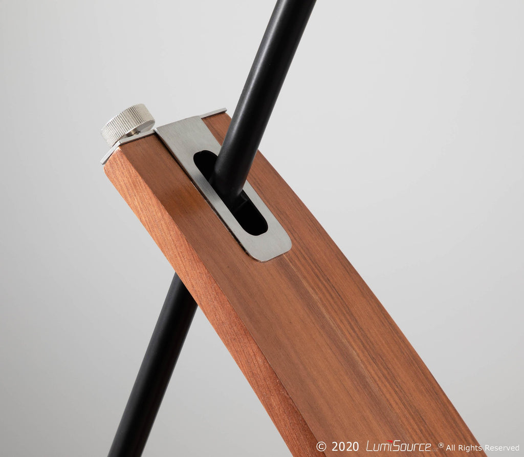 Robyn Floor Lamp - Walnut Wood, Black Metal, Black Linen