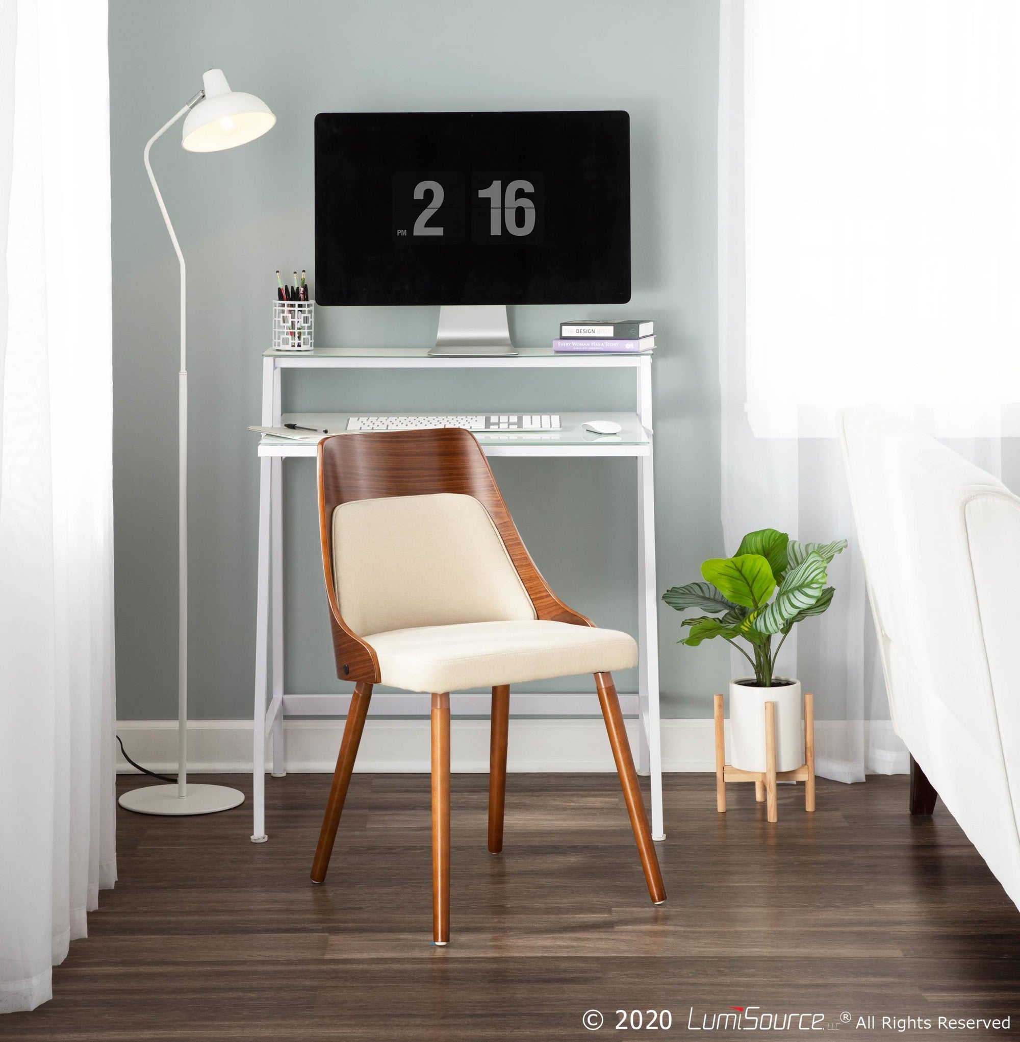 Anabelle Chair - Walnut Wood, Cream Fabric