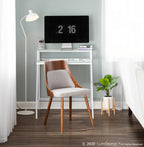 Anabelle Chair - Walnut Wood, Grey Fabric