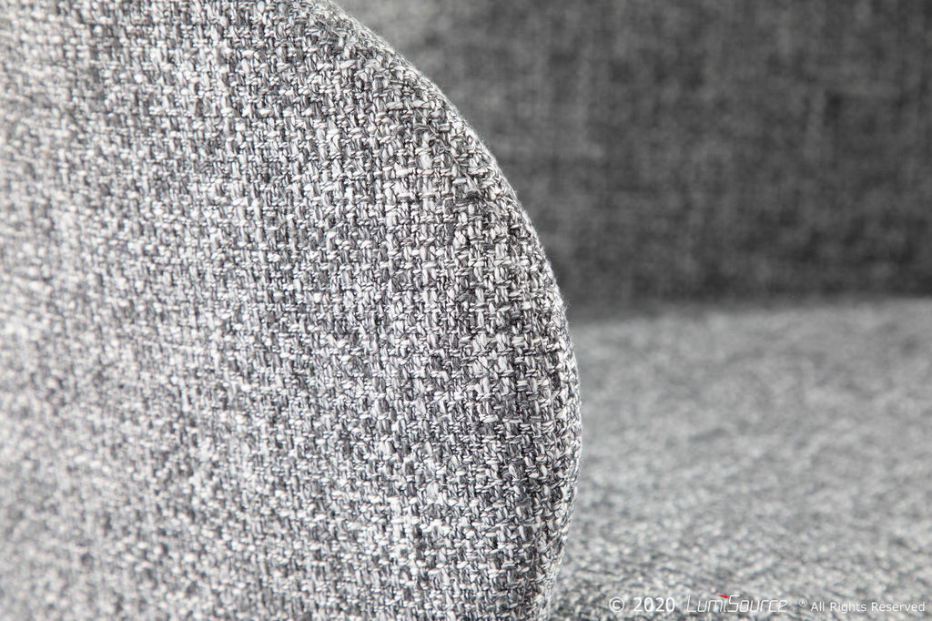 Boyne Chair - Set of 2 - Black Metal, Dark Grey Fabric