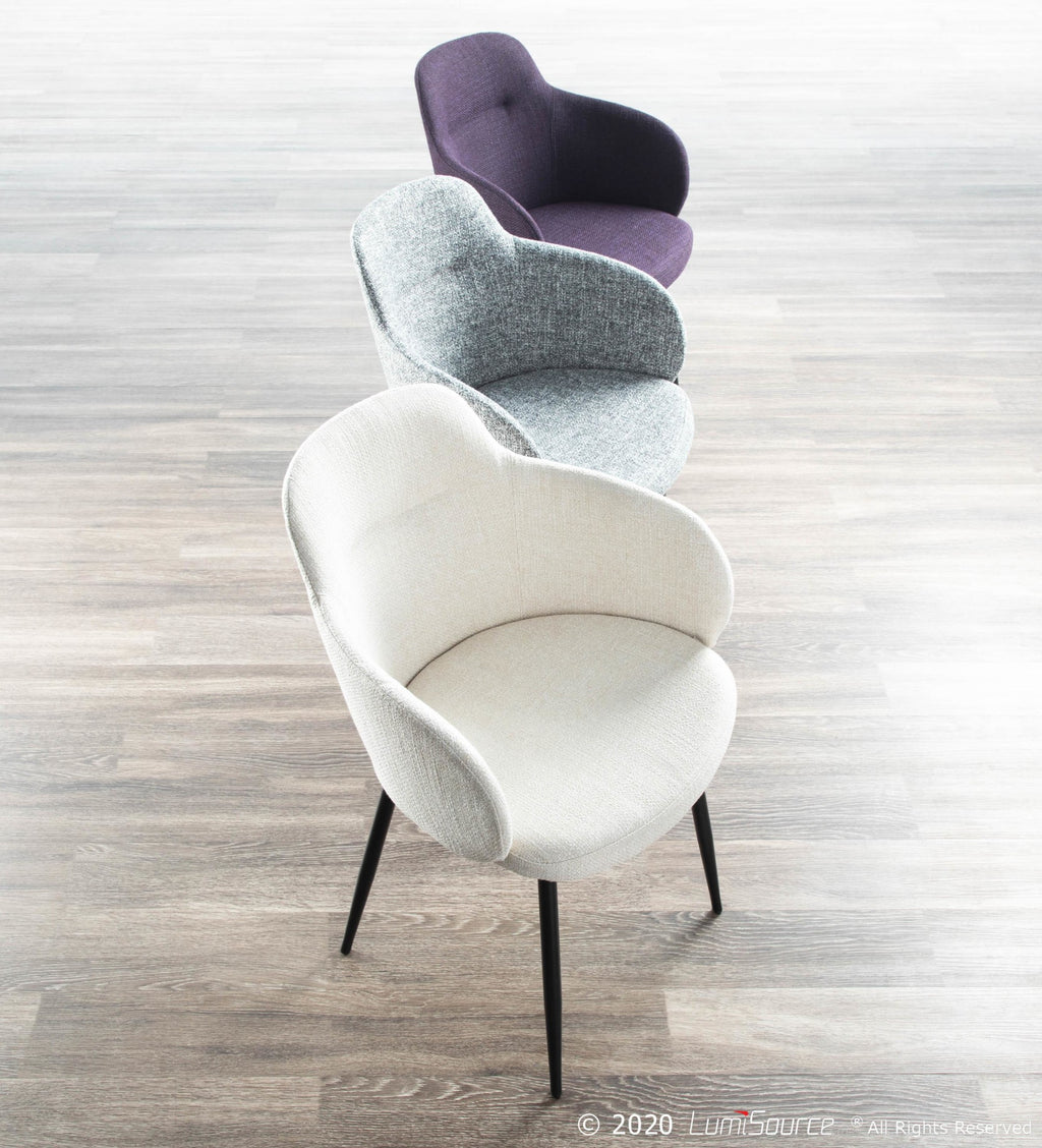 Boyne Chair - Black Metal, Grey Noise Fabric