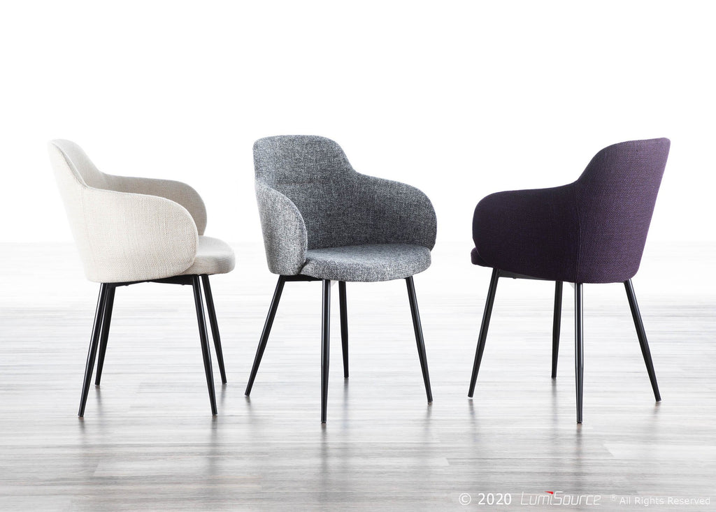 Boyne Chair - Black Metal, Grey Noise Fabric