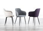 Boyne Chair - Black Metal, Grey Noise Fabric