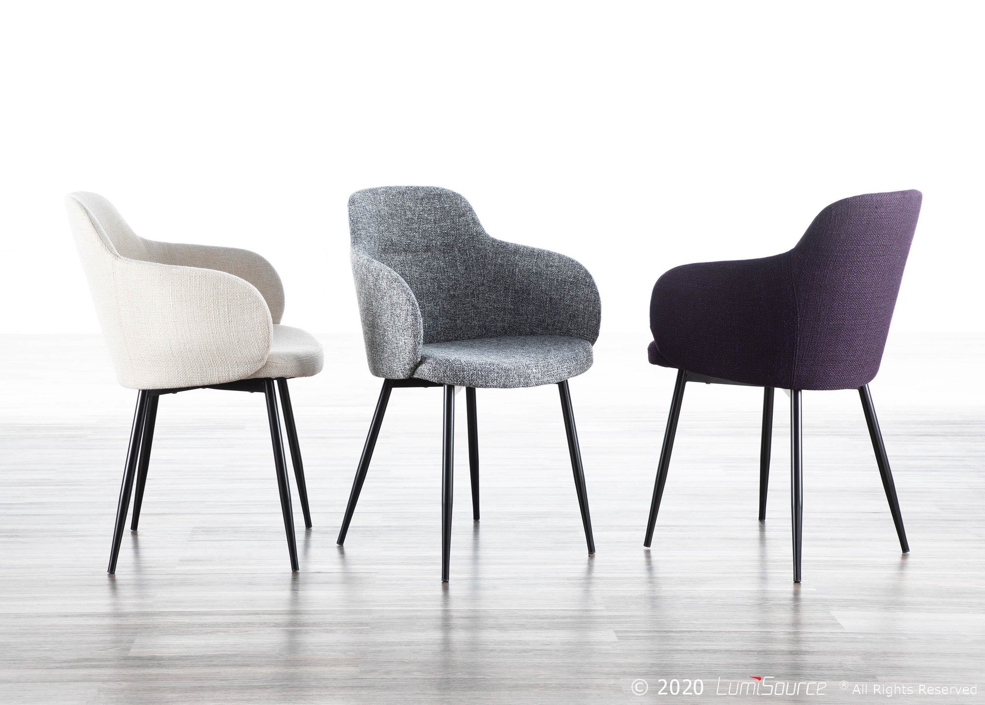 Boyne Chair - Black Metal, Grey Noise Fabric