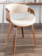 Curvo Chair - Walnut Wood, Cream Fabric