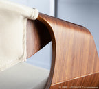 Curvo Chair - Set of 2 - Walnut Wood, Cream Fabric
