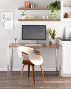 Curvo Chair - Walnut Wood, Cream Fabric