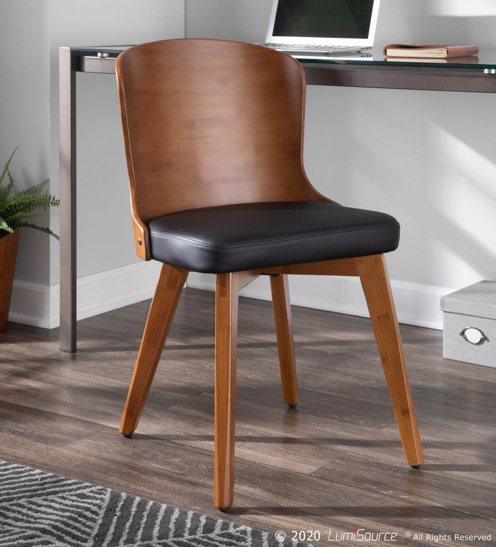 Bocello Chair - Walnut Bamboo, Black PU