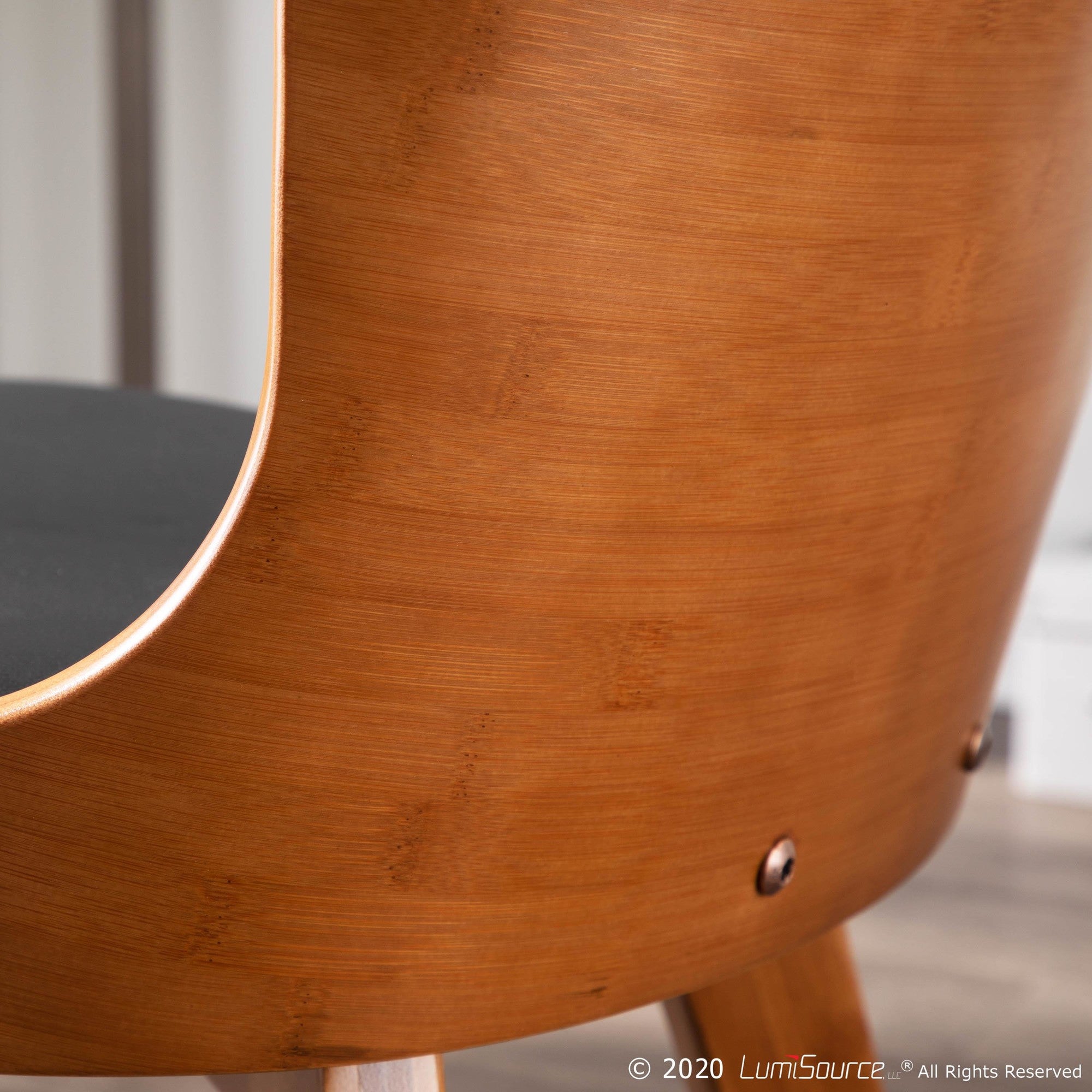 Bocello Chair - Walnut Bamboo, Black PU