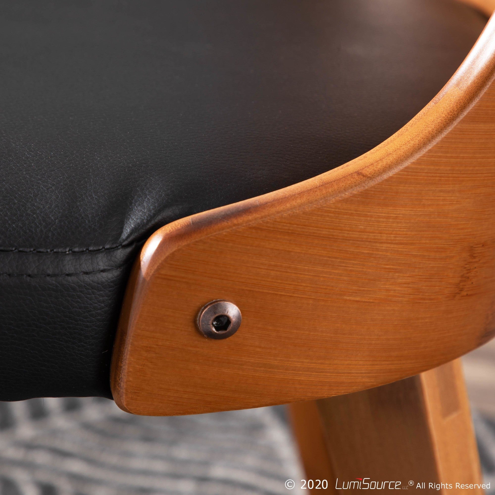 Bocello Chair - Walnut Bamboo, Black PU