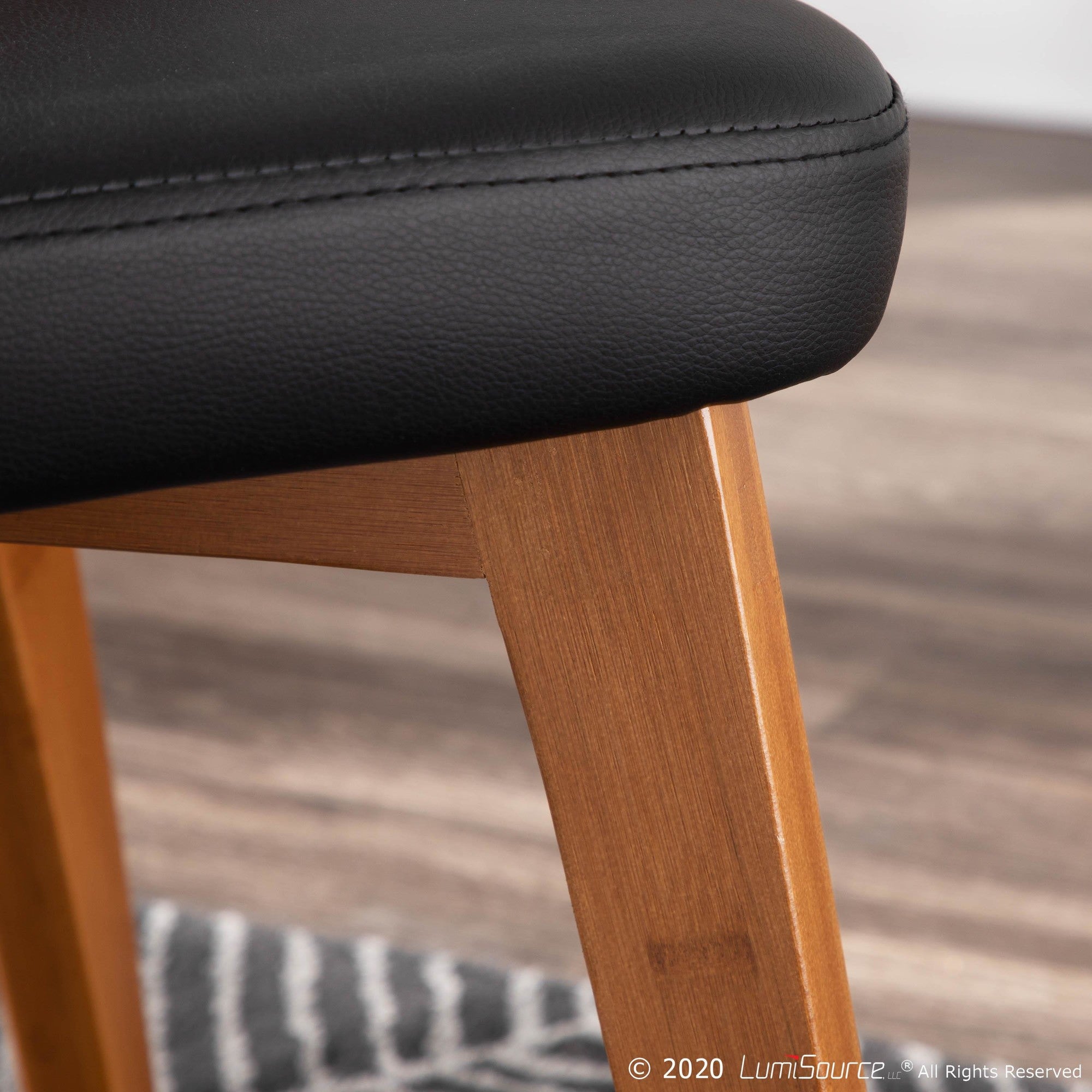 Bocello Chair - Walnut Bamboo, Black PU