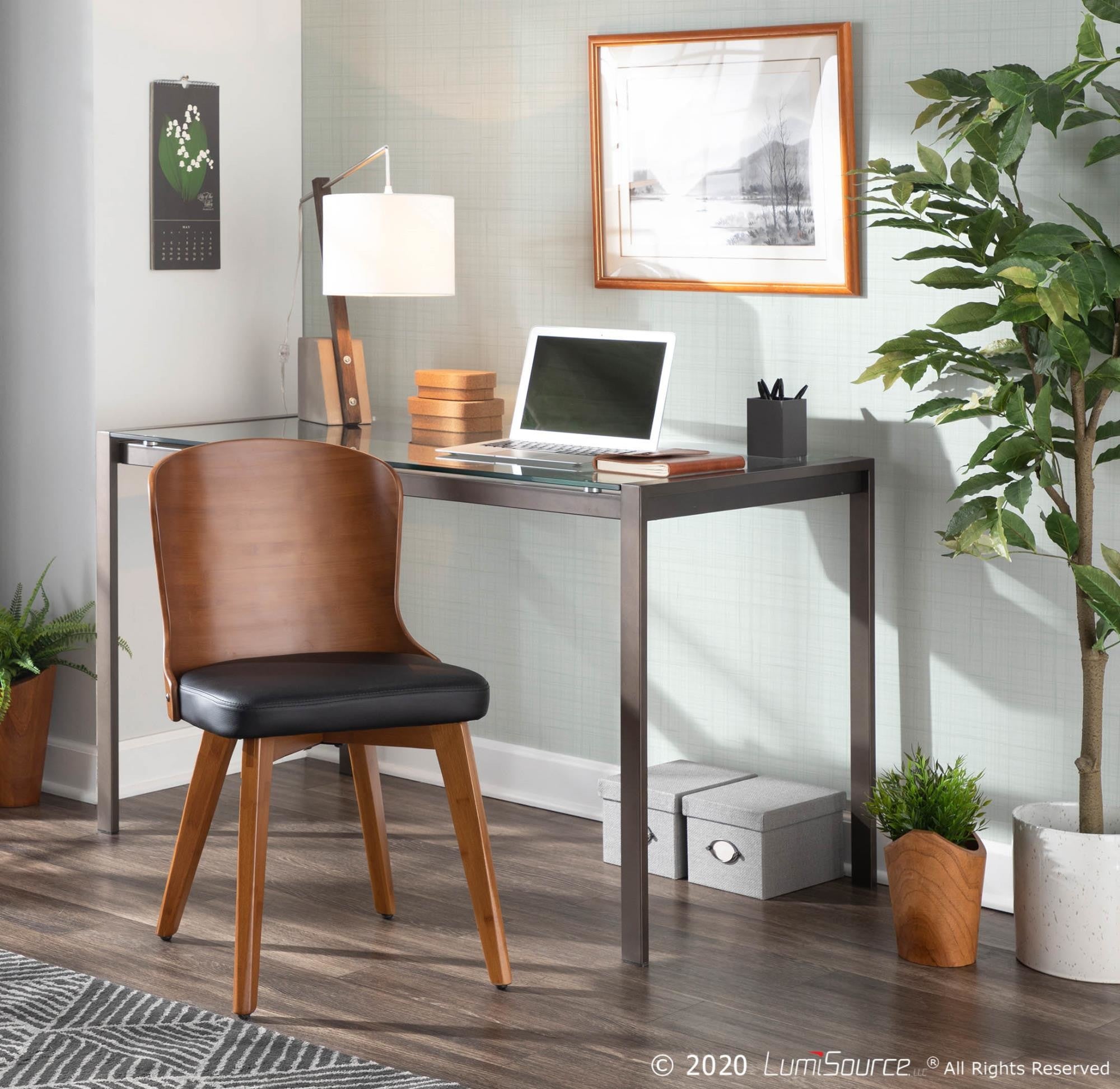 Bocello Chair - Walnut Bamboo, Black PU