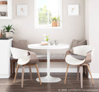 Symphony Chair - Light Grey Wood, White PU