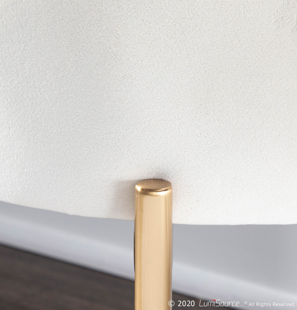 Chloe Storage Bench - Gold Metal, Cream Velvet