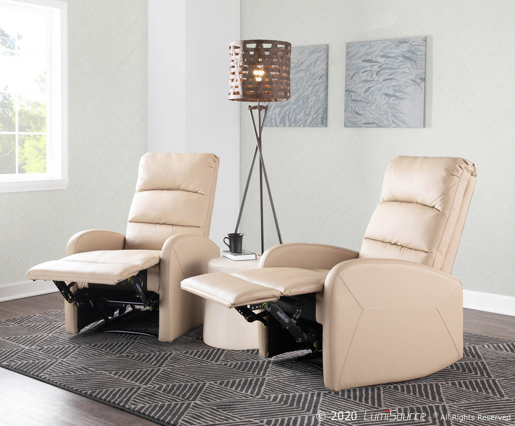 Dormi Recliner Chair - Beige PU