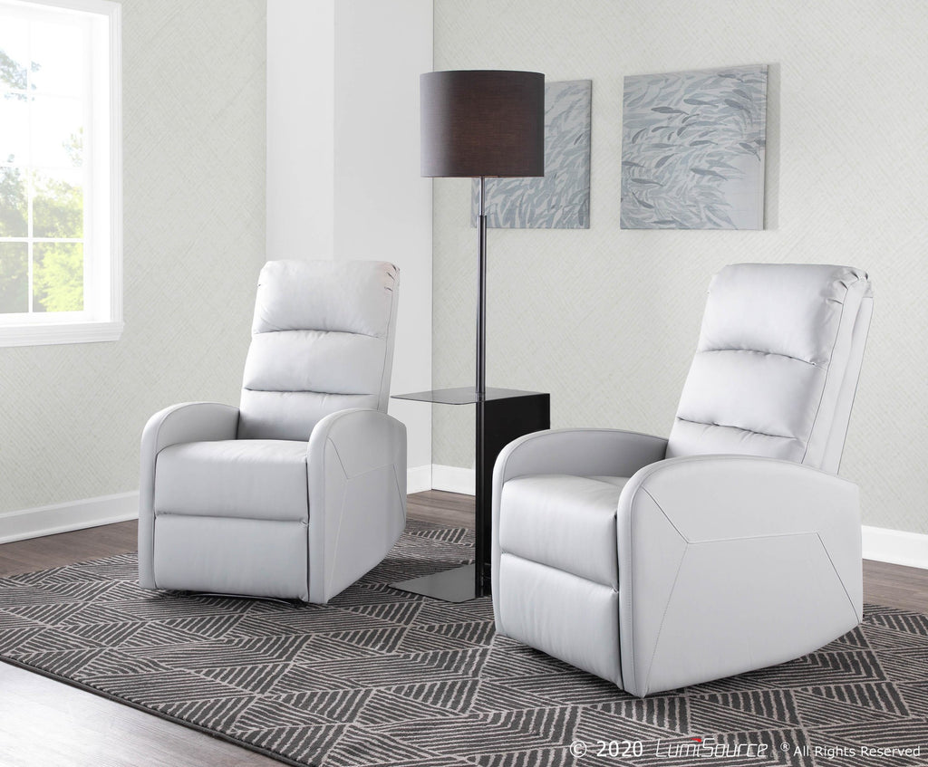 Dormi Recliner Chair - Light Grey/taupe PU