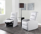 Dormi Recliner Chair - Light Grey/taupe PU