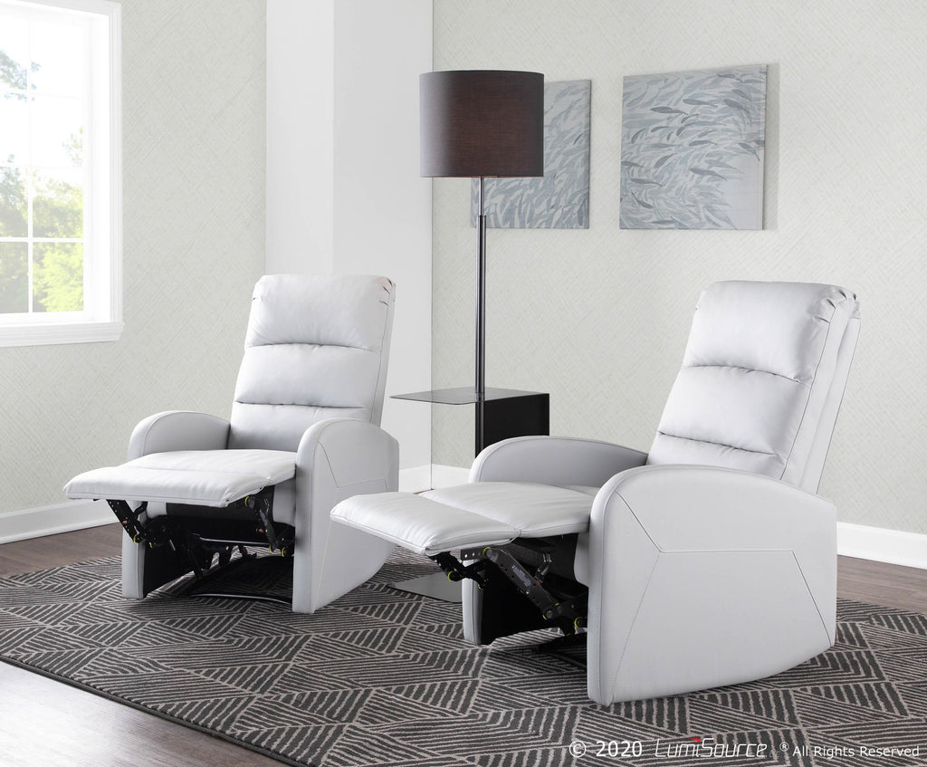 Dormi Recliner Chair - Light Grey/taupe PU