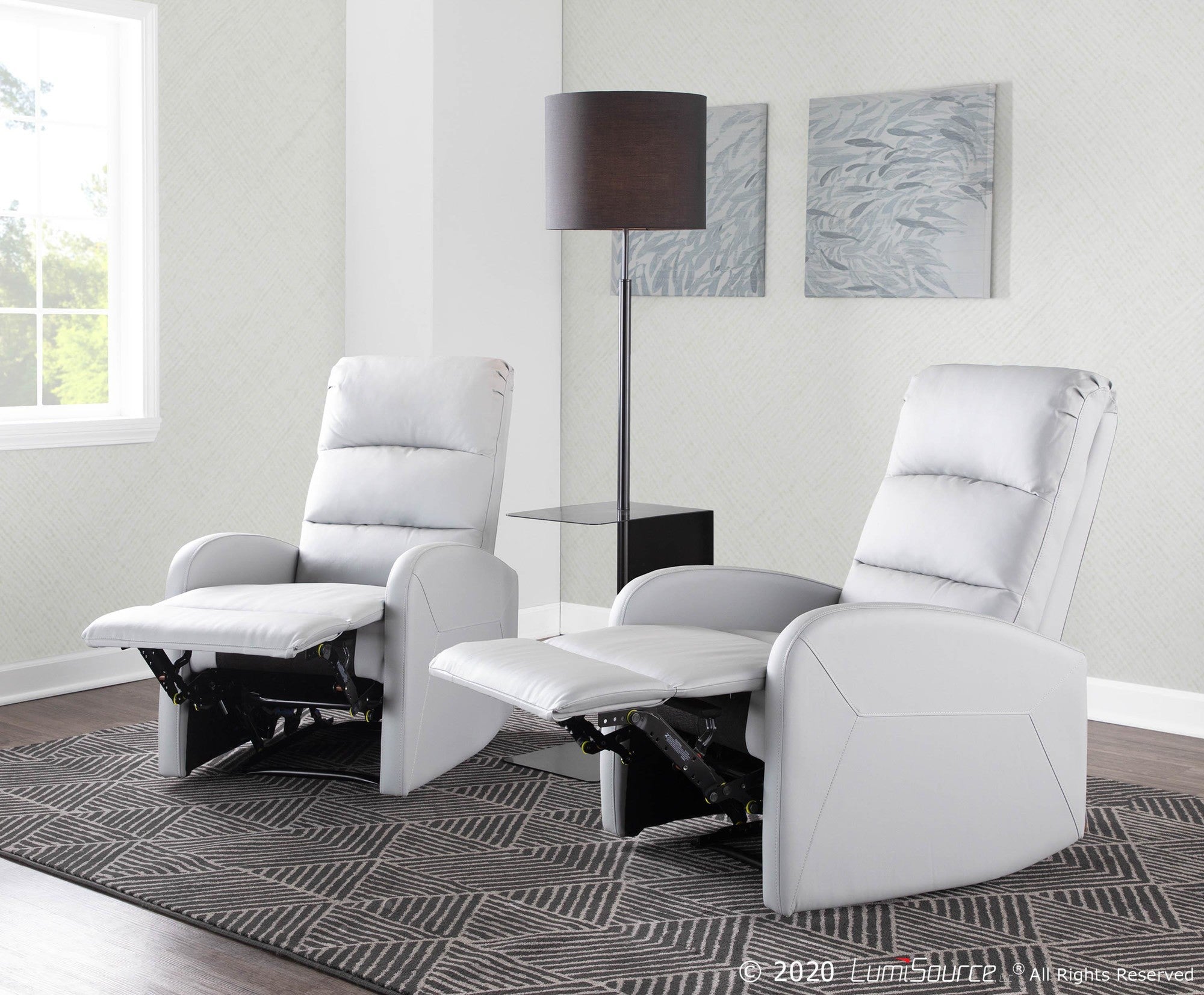 Dormi Recliner Chair - Light Grey/taupe PU
