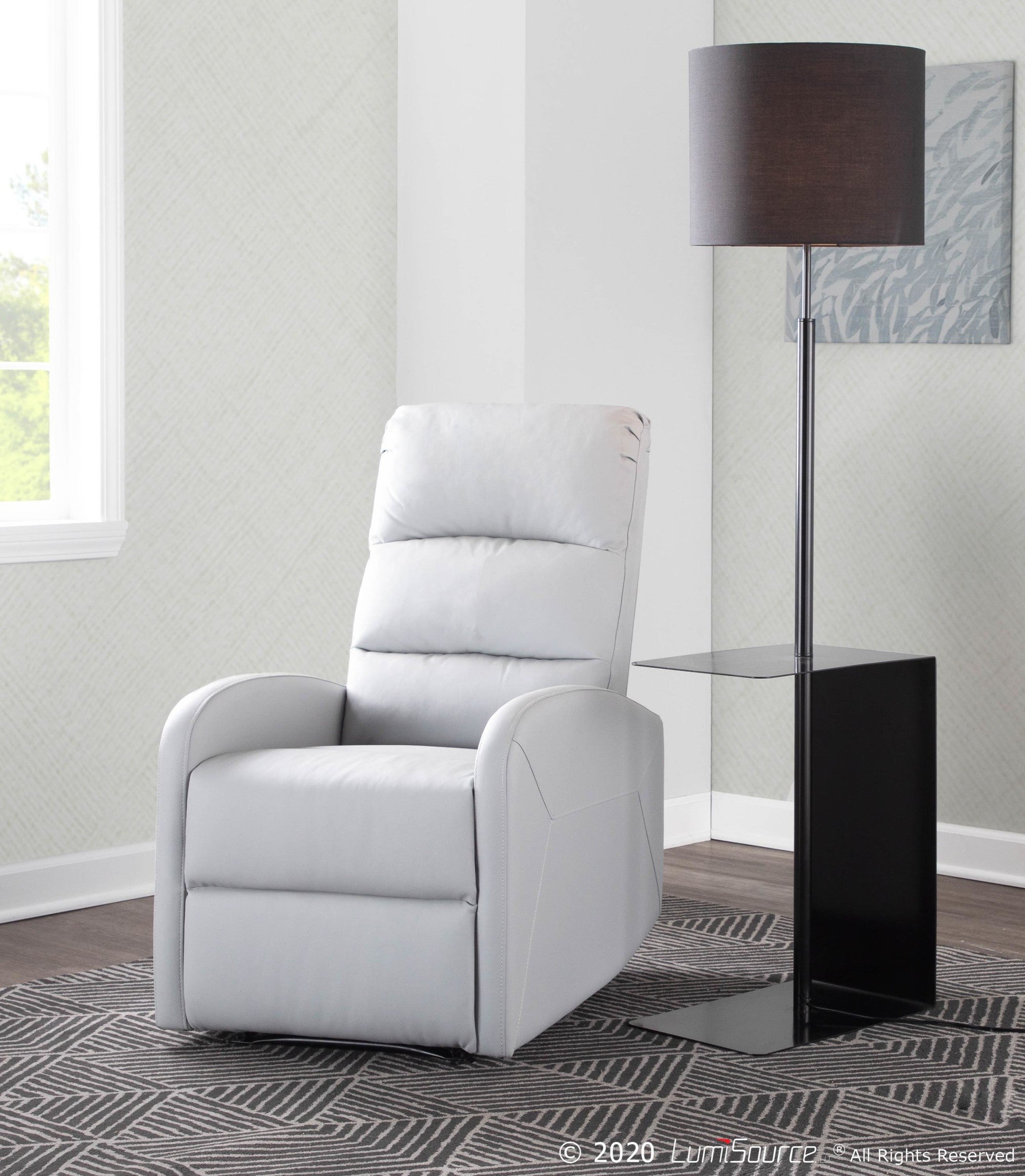 Dormi Recliner Chair - Light Grey/taupe PU