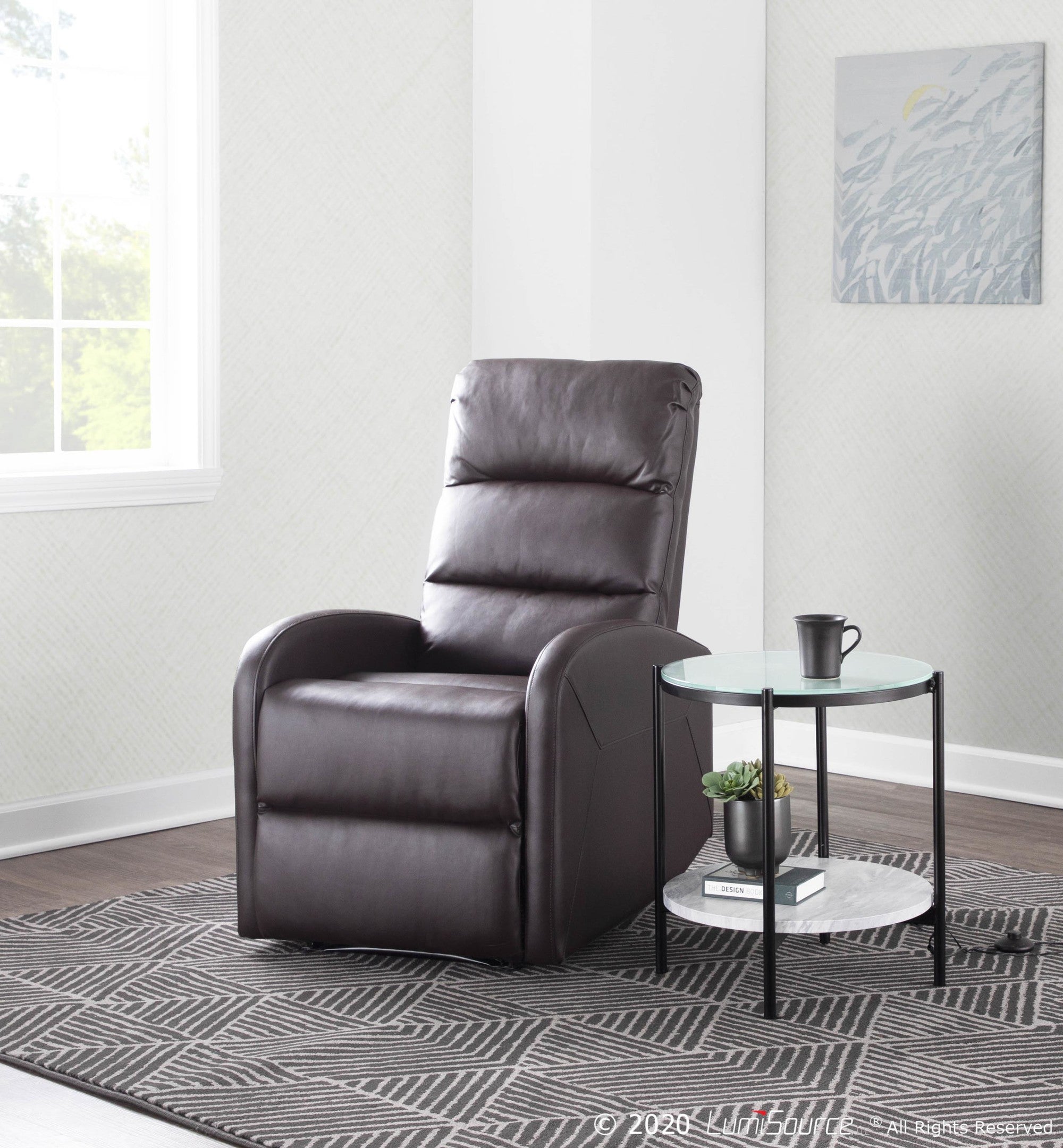Dormi Recliner Chair - Brown PU
