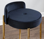 Chloe 26" Fixed-Height Counter Stool - Set of 2 - Gold Metal, Black Velvet