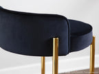 Chloe 26" Fixed-Height Counter Stool - Set of 2 - Gold Metal, Black Velvet