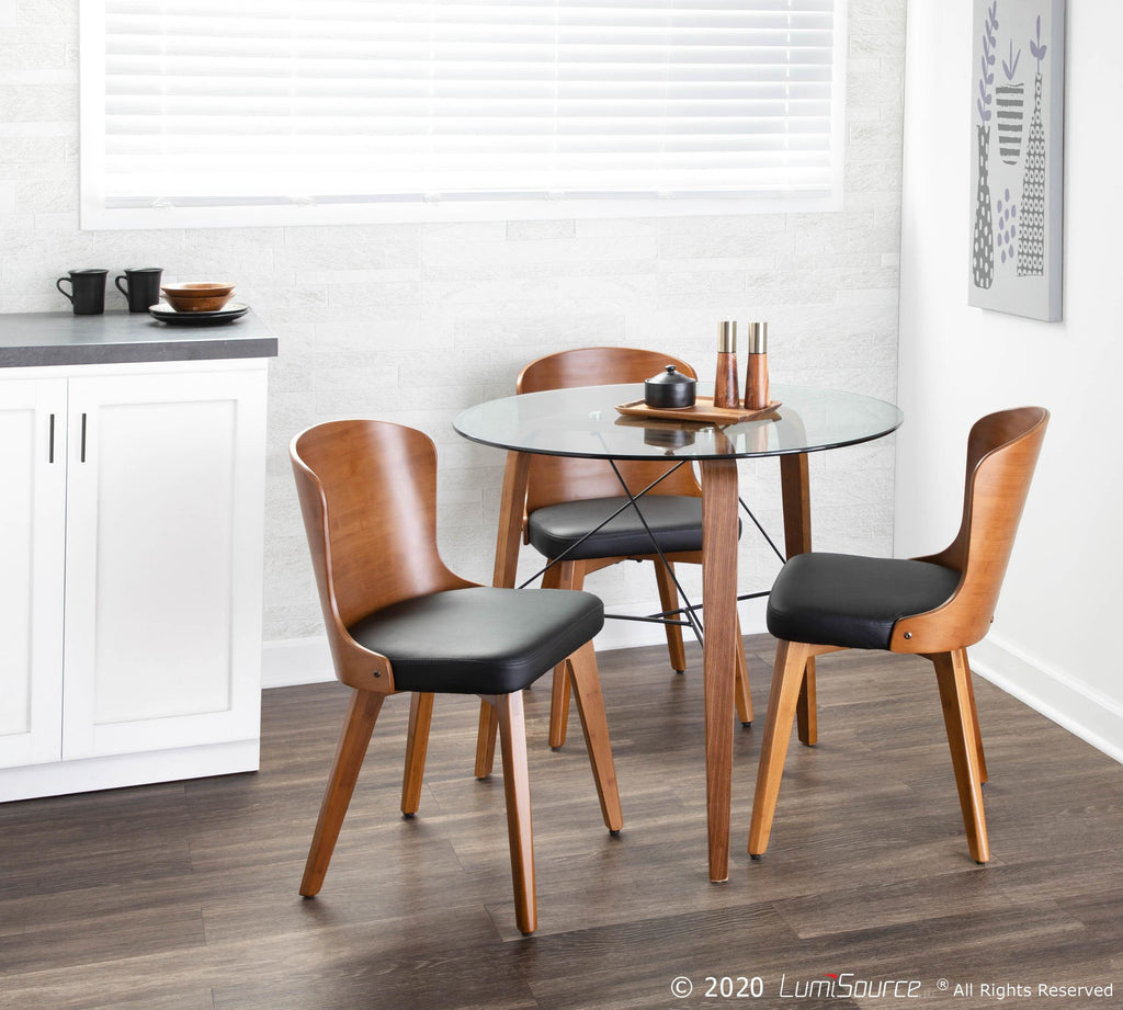 Bocello Chair - Walnut Bamboo, Black PU