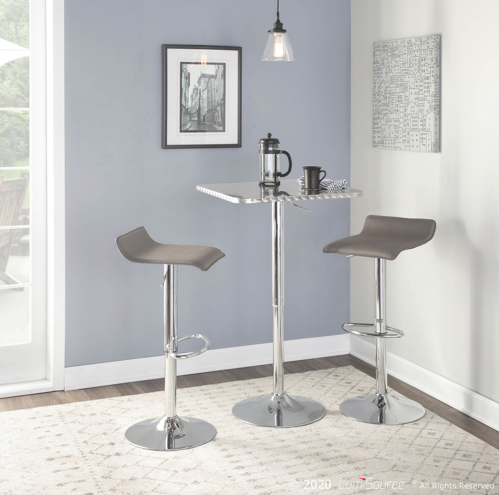Bistro Square Bar Table - Silver Metal