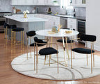 Demi Chair - Set of 2 - Gold Metal, Black Velvet