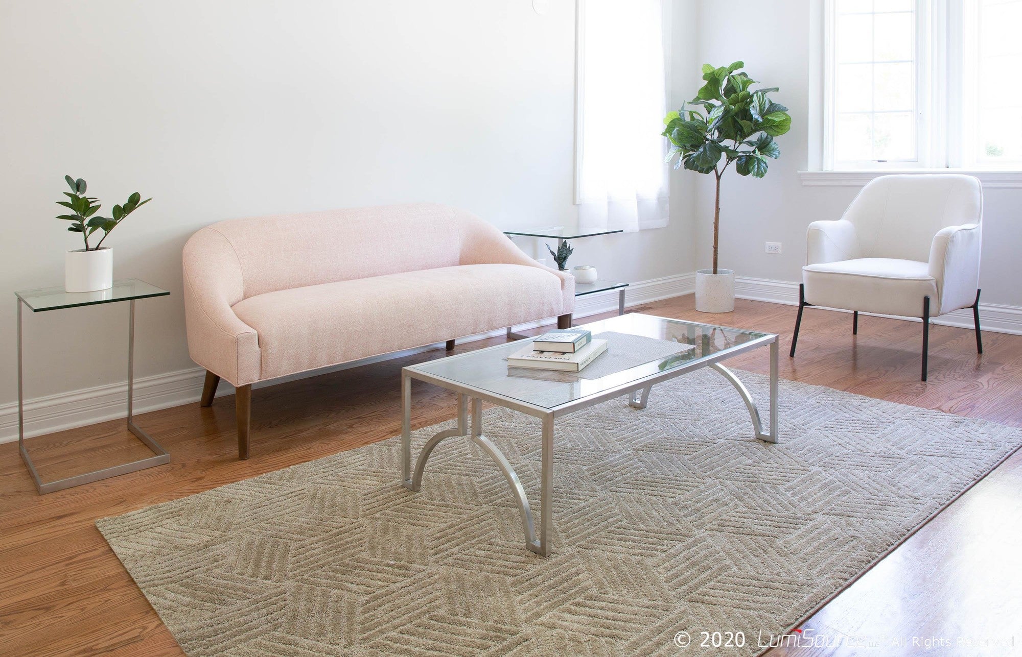 Zenn End Table - Stainless Steel, Glass