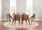 Stella Chair - Set of 2 - Walnut Wood, Light Grey Fabric