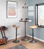 Dakota Bar Table - Antique Metal, Brown Bamboo