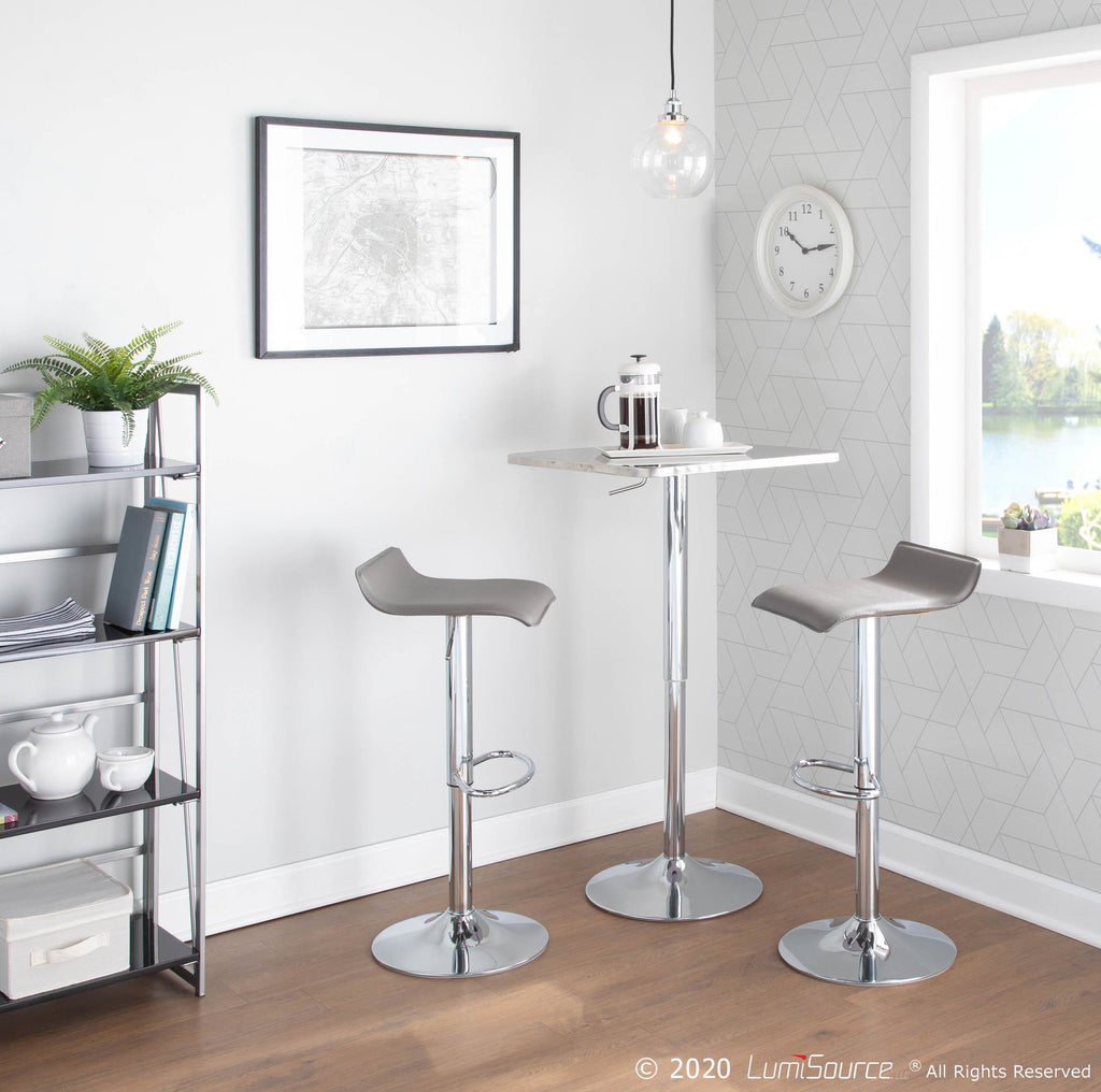 Bistro Square Bar Table - Silver Metal