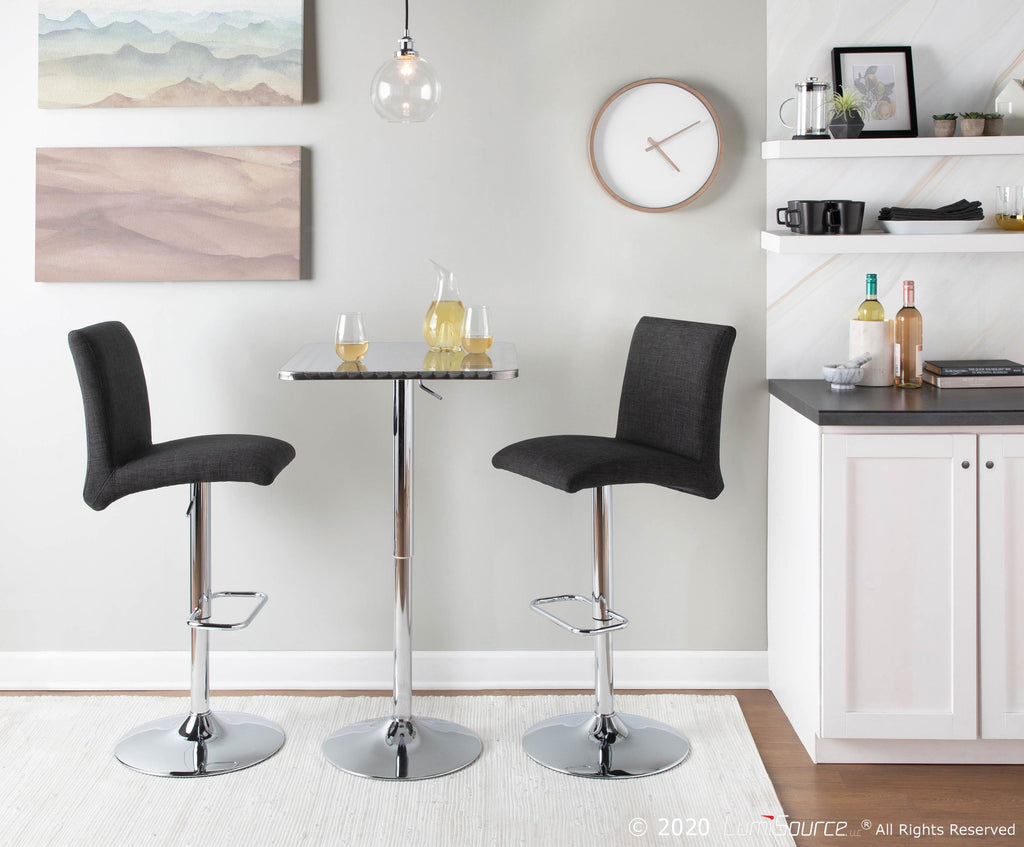 Bistro Square Bar Table - Silver Metal