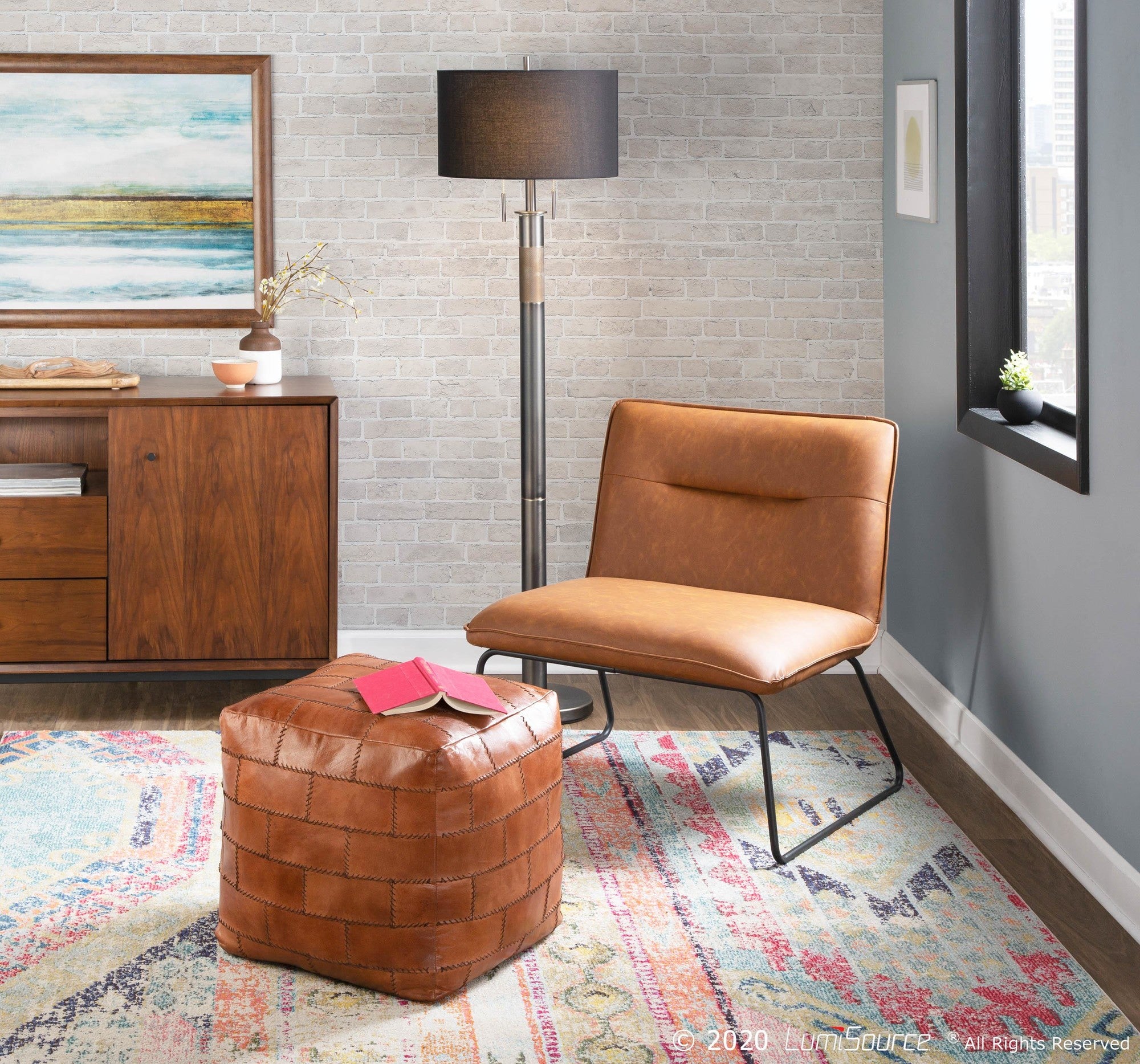 Cobbler Pouf - Brown Leather