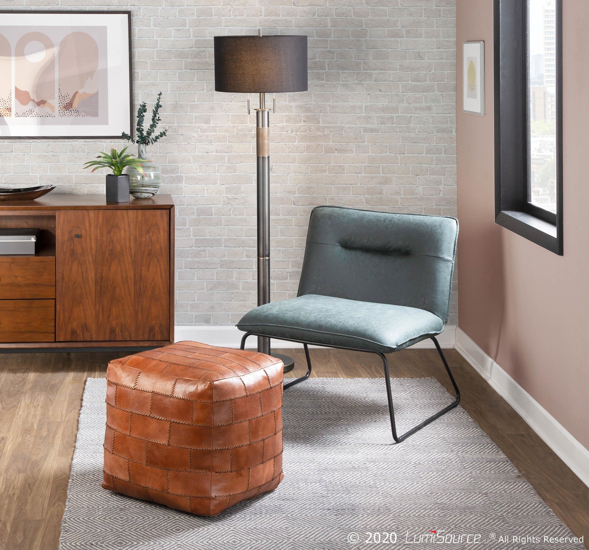 Cobbler Pouf - Brown Leather