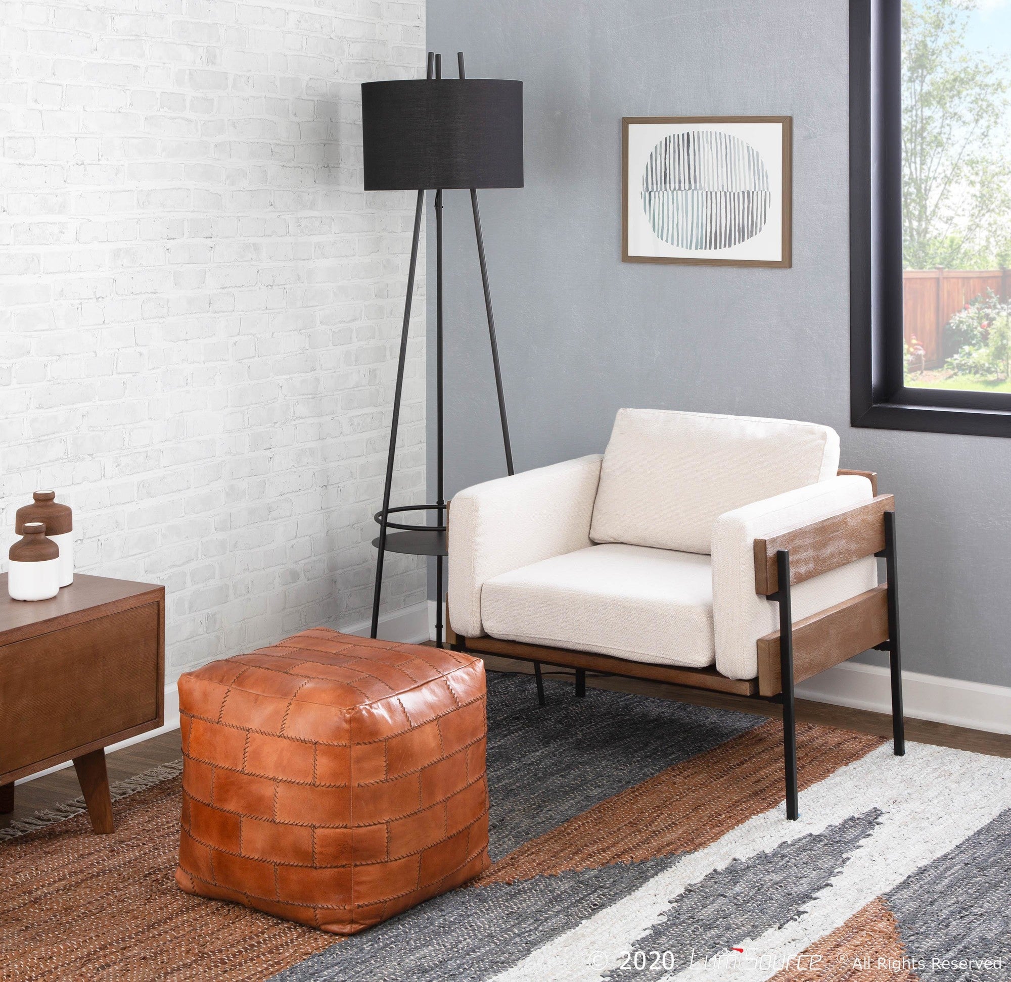 Cobbler Pouf - Brown Leather