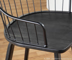 Winston 26" Fixed-Height Counter Stool - Black Wood, Black Metal