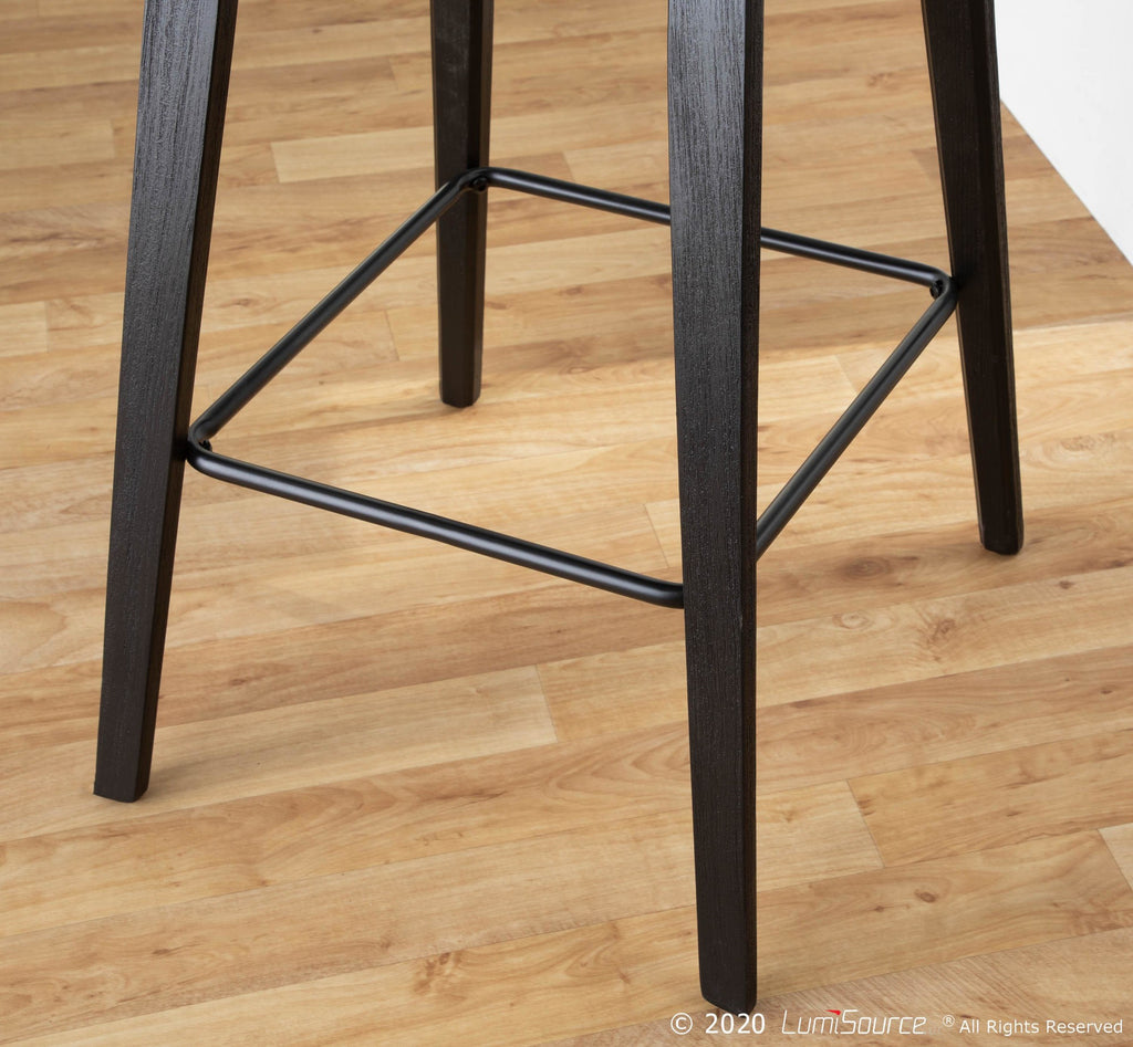 Winston 26" Fixed-Height Counter Stool - Black Wood, Black Metal