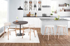 Dakota Dining Table - Antique Metal, Espresso Bamboo