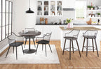 Dakota Dining Table - Antique Metal, Espresso Bamboo