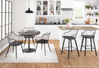 Winston 26" Fixed-Height Counter Stool - Black Wood, Black Metal
